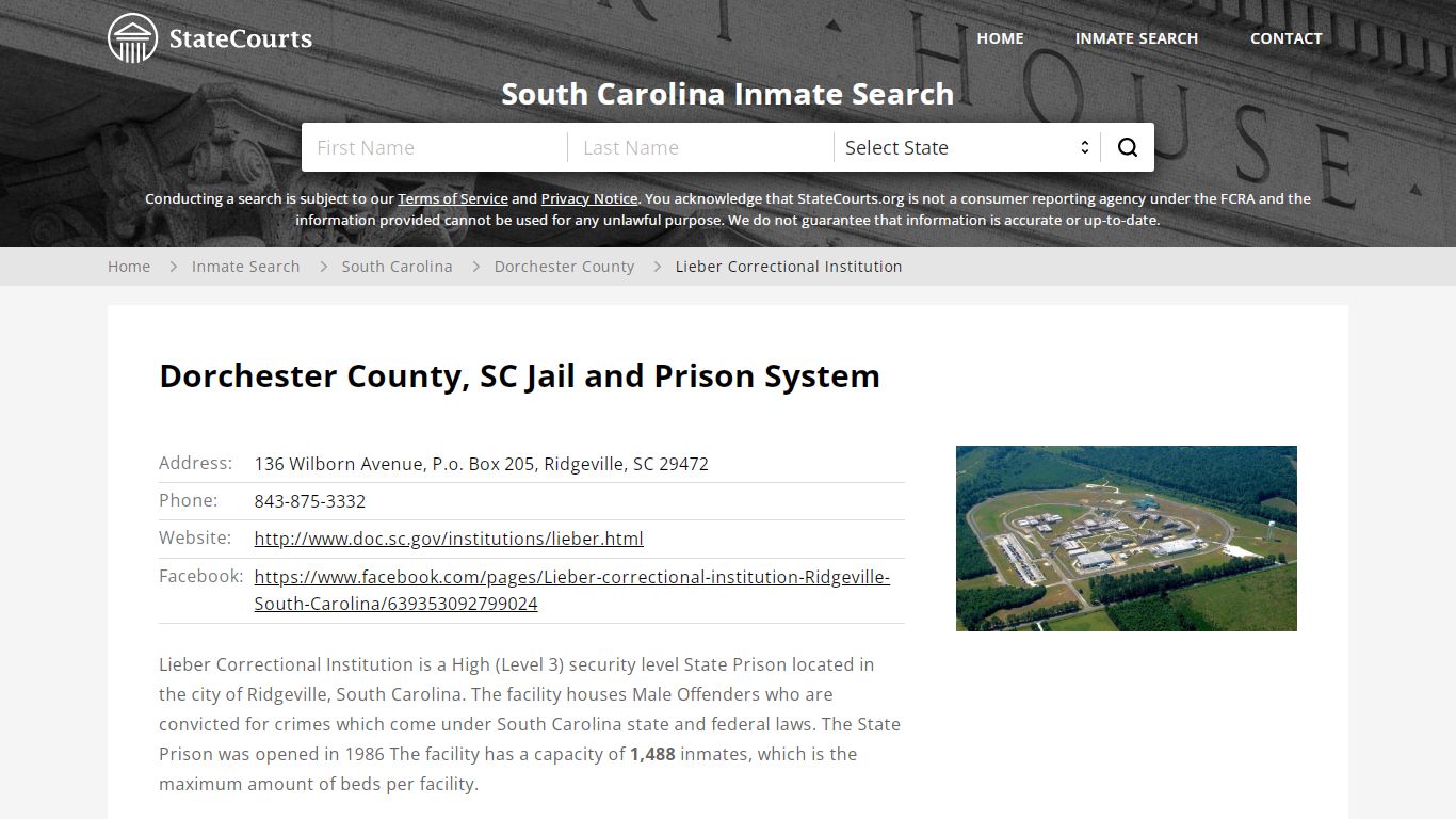 Lieber Correctional Institution Inmate Records Search, South Carolina ...